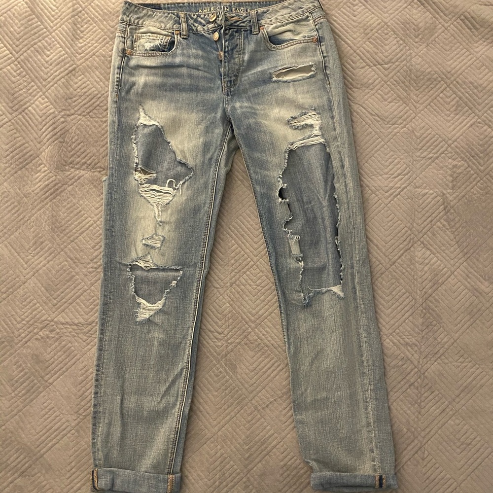 American Eagle Destroyed Tomgirl Jeans